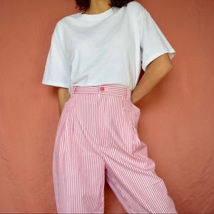 PINK WHITE PINSTRIPED PANTS